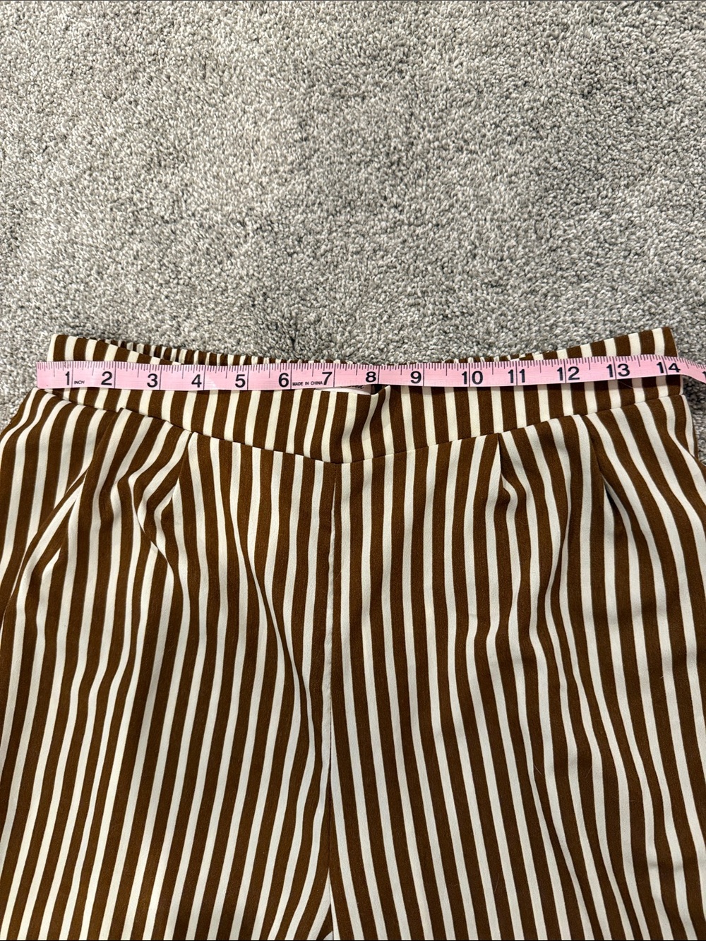 Mustard Seed - Brown & Cream Vertical Stripe Wide-Leg Pants - Picture 3 of 5